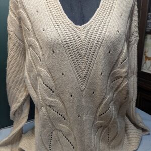 Cato Beige V-Neck Sweater